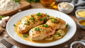 Petto di pollo in padella al vino bianco: morbido e con una salsina veloce