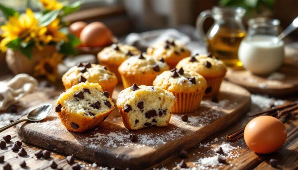 Muffin allo Yogurt Soffici con Gocce di Cioccolato