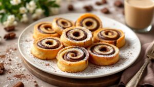 Girelle di pandoro e Nutella senza cottura