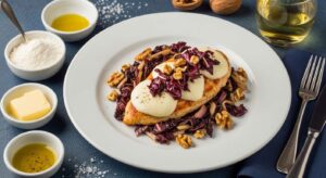 Scaloppine di pollo filanti con radicchio e noci, l’idea salva-cena per quando hai poco tempo