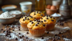 Muffin allo Yogurt Soffici con Pepite di Cioccolato