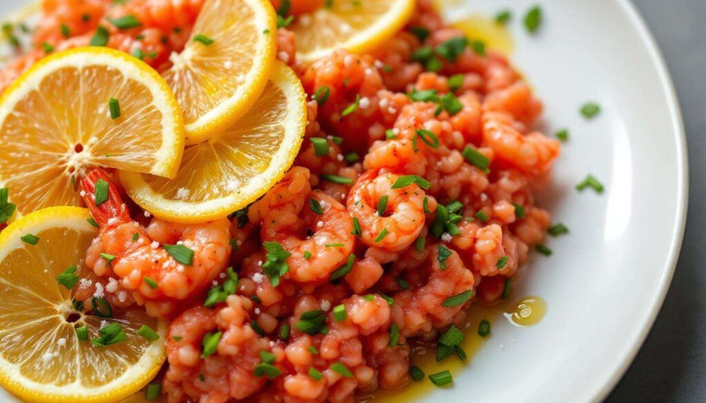 Tartare di gamberi al limone: fresca, perfetta e pronta da servire in pochi passaggi