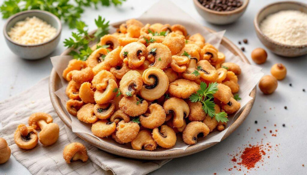 Funghi champignon fritti croccanti: la panatura semplice che resta asciutta
