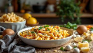 Questa cena al forno è ciò che preparo quando il frigorifero è quasi vuoto e voglio qualcosa di semplice